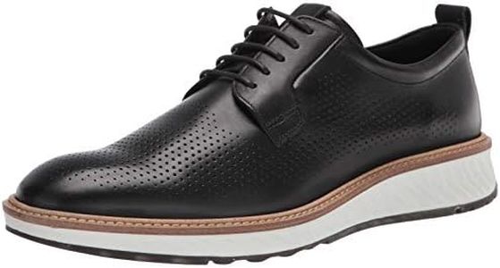 ECCO Men's St.1 Hybrid Plain Toe 2.0 Oxford, Black Perforated, 9-9.5