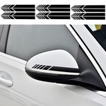 6 Pairs Rearview Mirror Car Sticker Vinyl Reflective Stripe Car Mirror Decal Decoration Sports Racing Stripe Stickers DIY Waterproof Car Side Decal for Auto Car Side Mirror, Black (20×2cm)