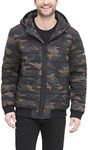 DKNY Men's Quilted Performance Hooded Bomber Jacket, Camouflage Matte Stretch, XX-Large