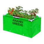 Anandi Green's HDPE UV Protected 360 GSM Green Color Rectangular Plant Grow Bag with PVC Pipe Support Suitable for Indoor Outdoor Vegetable Terrace Gardening 3Lx1Wx1H fit