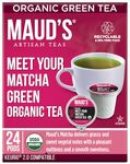 Maud's Organic Matcha Green Tea Pods, 24ct. | Single Serve, Meet Your Matcha Tea | 100% California Blended Organic Tea | Solar Energy Produced Recyclable Pods Compatible with Keurig K Cups Maker