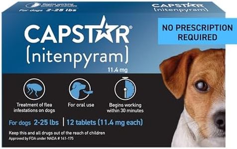 Capstar(nitenpyram) for Dogs Fast-Acting Oral Flea Treatment for Dogs 2-25 lbs, Vet-Recommended Medication Tablets Start Killing in 30 Minutes, 12 Doses