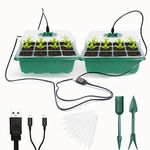 VDYXEW Seed Trays, Propagator with Lights, Seedling Tray Propagator with lids for Germination Growing(2 Pack)