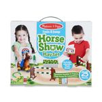 Melissa & Doug Train & Jump Horse Show Play Set with Plush Stuffed Animal (25 Pieces)