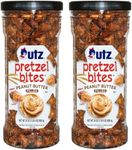 Utz Peanut Butter Pretzel Bites, 24 oz Canister (2 Count) – Crunchy Pretzel Nuggets with Creamy Peanut Butter Center, Quick Snacks with No Cholesterol, No Trans Fats, Brown