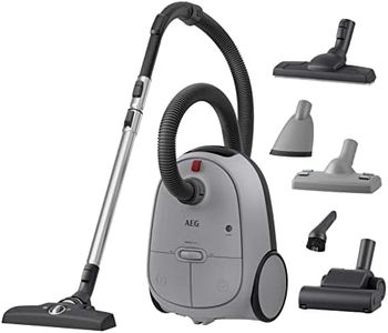 AEG 6000 Bagged Vacuum Cleaner AB61A5UG, Cleaning Made Easy with Powerful Performance, Vacuum Cleaner suitable for Pet Hair, Dust, Hard Floor and Carpet, Odour Filter, 3.5 Litres, Urban Grey