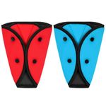 URAQT Car Seat Belt Pads, 2PCS Universal Car Seatbelt Adjuster for Kids, Multifunctional Seat Belt Protectors, Seat Belt Covers Triangle Positioners Fit Baby Toddler Kid Adult (Red, Blue)