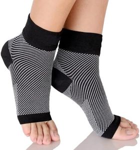 SUPEAK Compression Socks for Plantar Fasciitis, Achilles Tendonitis Relief - Ankle Support Compression Sleeve for Heel Spurs, Foot Swelling & Fatigue - Open Toe Compression Socks (1 Pair) (L/XL)