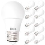 Sunco 10 Pack A15 LED Bulb Dimmable Refrigerator Appliance Bulbs 8W Equivalent 60W 3000K Warm White 800 LM, E26 Medium Base, Instant On, Super Bright, Indoor Outdoor Light - UL, Energy Star