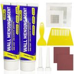 Wall Repair Kit,Wall Mending Agent,2pcs Wall Repair Cream Safe With 2" Drywall Patch, Scraper,Sandpaper To Filler For Walls,Nail Holes,Crack,Graffiti,Peeling,Stains-Quick Drying Wall Repair Paste Kit