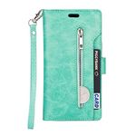 ZCDAYE Wallet Case for iPhone 6 Plus/6S Plus,Premium PU Leather [Magnetic Closure][Card Slots][Kickstand][Zipper Pocket] Handbag Soft TPU Flip Cover Case for iPhone 6 Plus/6S Plus - Mint Green