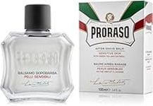 Proraso Aftershave Balm For Sensitive Skin, 100ml, Alcohol-Free Post Shave Balm with Oat and Green Tea Soothes and Protects Skin, Made in Italy, White