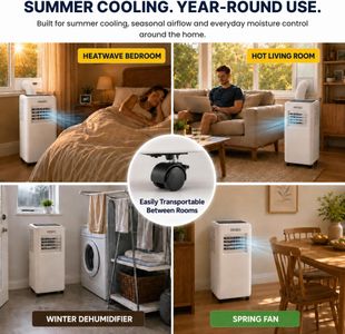 Olsen & Smith 3-in-1 Portable Air Conditioner – 9000 BTU, Fan, Dehumidifier, Remote