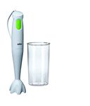 Braun MultiQuick 1 MQ100 Hand Blender, Soup Mixer, Stainless Steel Blades, BPA-Free Plastic Beaker, Dishwasher Safe Wand - White