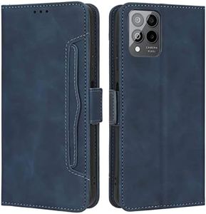 HualuBro Telekom T Phone Pro 5G / T-Mobile Revvl 6 Pro 5G, funda magnética de cuerpo completo, a prueba de golpes, funda de piel con tarjetero para T Phone Pro 5G (azul)