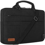 DOMISO 17 Inch Multi-Functional Laptop Sleeve Business Briefcase Messenger Shoulder Bag with USB Charging Port Compatible for 17-17.3" Notebook/Dell/Acer/HP/MSI, Black