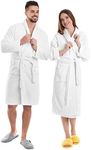 JMR White Terry Kimono Collar 100% Cotton Bathrobe Economical Spa/Hotel Robe (large)