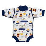 Splash About Baby Boys Happy Nappy Wetsuit One Piece Swimsuit, Tug Boats, 3-6 Months