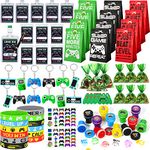 102pcs Gaming Party Bag Fillers Gamer Party Favours with Gaming Keychain Silicone Bracelet Video Game Stamps VIP Pass Tickets Supplies Pinata Goodie Bag Fillers for Kids Boys