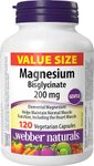 Webber Naturals Magnesium Bisglycinate 200 mg, 120 Capsules, Supports Bone and Muscle Functions, Vegan