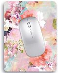 Small Mouse Pad 6 x 8 Inch, Audimi Mini Mouse Pad Thick for Laptop Wireless Mouse Home Office Travel, Portable & Washable (Flower)