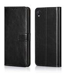 Coverage Vintage Wallet Leather Flip Cover for Vivo 1820 - Y91i - Venom Black