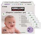 Kirkland Signature Diapers Size 2 (12lbs - 18 lbs) 174 Count W/Exclusive Health and Outdoors Wipes