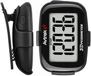 AVTREK 3D Step Counter Clip On with LED Backlight Pocket Pedometer for Walking Outdoor Activities Fitness Tracker Without Smartphone (Black)