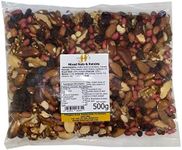 Hides Fine Foods - Mixed Nuts & Raisins 500g - GMO Free - Suitable for Vegetarians - Great for Baking, Flapjacks, Granola, Trail Mix, Christmas Snacks