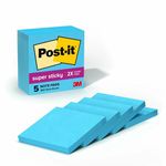 Post-it Super Sticky Notes, 3 x 3-Inches, Electric Blue, 5-Pads/Pack (654-5SSSC)