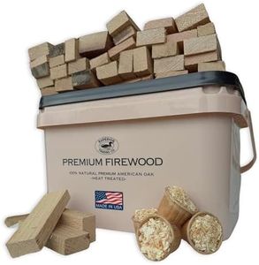 Oak Mini Firewood with Firestarters for Wood Oven, Solo Stove Mesa, Made in USA. 4-5 Inch Pieces with Galvanized Bucket. Certified Kiln Dried, Made in The USA, 1 Tree Planted for Every Order