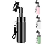 FUZVOL Golf Club Brush Groove Cleaner with Built-in Water Spray and Hook, Groove Cleaning Brush for Golf Ball Club, Black