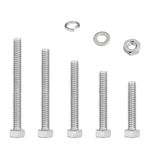 M5 Nuts And Bolts Set,Stainless Steel Hex Bolts Sets With Washers, Longer Machine Screws Assorted,Fully Threaded Bolts For Car, Bike,Furniture,Ship,Construction,Mechanical(30/40/50/60/70mm) (M5)