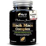 Maca Root 6000mg - High Strength Complex with Black Peruvian Maca, Korean Panax Ginseng & Black Pepper - 180 Vegan Capsules - 6 Month Supply - Capsules not Tablets