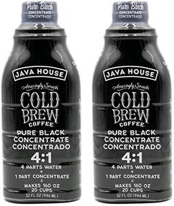 JAVA HOUSE Cold Brew Coffee, Colombian 4:1 Liquid Concentrate, 32 Ounce Bottle (Pack of 2)
