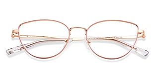 John Jacobs | Blue Cut & Antiglare Zero Power Computer Eyeglasses | Pink Full Rim Cat Eye Shape | For Women | Medium | JJ E14128