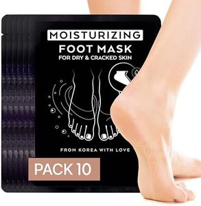 Moisturizing Foot Mask for Dry Cracked Feet - Foot Moisturizing Socks for Women, Men - Feet Mask Pedicure Foot Spa Socks - Cracked Heel Treatment with Foot Mask Bulk - Foot Moisturizer Socks - 10 Pack