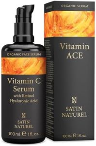 Siero Vitamina C 100ml con Acido Ialuronico Viso + Retinolo Viso - Vitamina C Siero Viso per Pelli Sensibili - Siero Antirughe - Siero Viso Idratante - Siero Antimacchia Viso - Satin Naturel