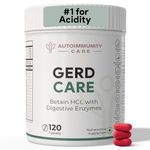 Autoimmunity Care GERD Care – Betaine HCL with Pepsin & Enzymes | Supports Low Stomach Acid, Acid Reflux & Heartburn Relief | Acidity & Bloating Relief, Acidity Tablet for Acid Reflux & Heartburn Relief | 120 Tabs