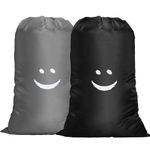 flintronic 2 Pack Extra Large Laundry Bag, 61×91cm Foldable Storage Bag, Dirty Clothes Bags, with Drawstring Closure, Durable Rip-Stop, Convenient, for Travel/Bathroom/Bedroom/Dormitory