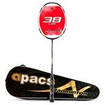 Apacs Vanguard 11 (Mega Tension - 38LBS) Unstrung Full Graphite Badminton Racquet with Full Cover (Black)