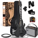 Pyle - Electric Guitar Set, Full Size Electric Guitars for Adults, Kids & Beginners w/Amplifier Kit, Complete Guitar w/Practice Amp Starter Pack & Accessories, Black Matte