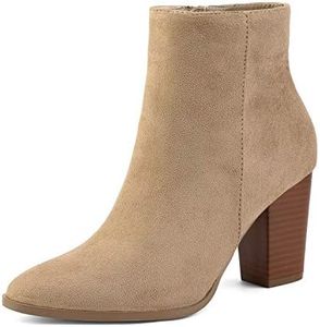 DREAM PAIRS Women's Ankle Boots Chunky Block Heel Booties,Size 7,SAND/SUEDE,ANITA