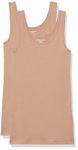 Amazon Essentials Women's Slim-Fit Tank, 2-Pack Camel, Medium