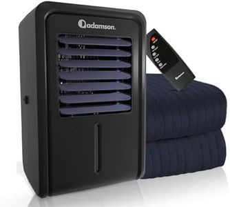 Adamson B10 Refroidisseur Lit Twin 190x100 CM + Surmatelas Rafraichissant 100% Coton + Matelas Climatisé Idéal Contre Les Sueurs Nocturnes + pour Les Dormeurs Chauds - Garantie 5 Ans - Bleu Marine