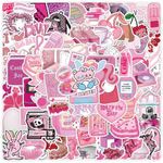 100pcs Cute Pink Y2k Stickers, Kawaii Aesthetic Stickers Packs for Phone Laptop Skateboard Luggage Guitar Journal, Waterproof Vinyl Cartoon Decals for Kids Girls Teens