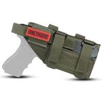 OneTigris Molle Pistol Holster, Universal Gun Holster Tactical Pistol Bags Right Hand Adjustable for Most Compact Medium Full Size Pistol, Ranger Green