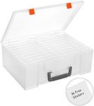 Large Photo Storage Boxes 4" x 6", FGcase 18 Inner Photo Cases Photo Organizer Craft Keeper, Picture Storage Box for Photo Stickers Stamps Seeds Clear