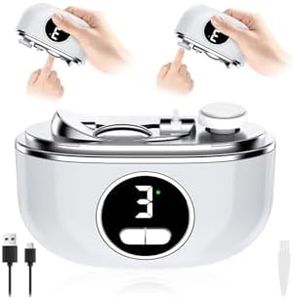 3 in 1 Electric Nail Clippers, 3-Speed 2-Blade Adjustable Easy Nail Trimmer Rechargeable Electric Nail Cutter with LED Light Nail Scraps Storage, Smart Nail Clippers for Kids Adults Elderly