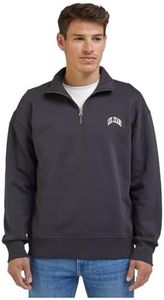 Lee Media Cremallera SWS Sudadera, Negro, M para Hombre